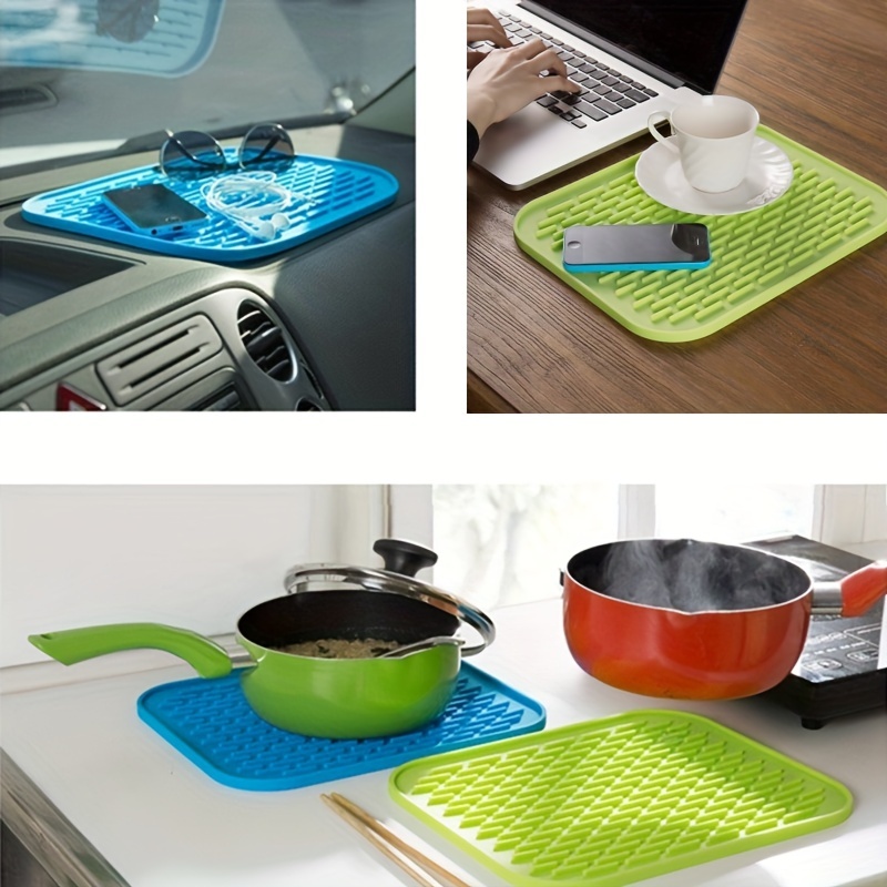 Kitchen Silicone Drain Pad Storage Dish Cup Drying Mat Drainer Tray  Non-slip Pans for Tableware Anti-scald Potholder Placemat