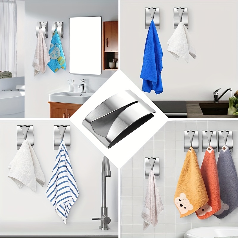 Kitchen Towel Holder Grabber Self Adhesive Stainless Steel - Temu