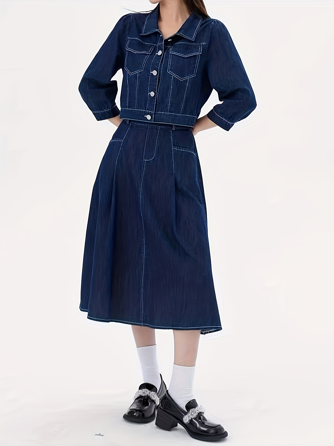 Conjunto de falda maxi de dos piezas para mujer, manga larga, falda de  doble botonadura, traje de color sólido, dos piezas, pantalones de vestir  para