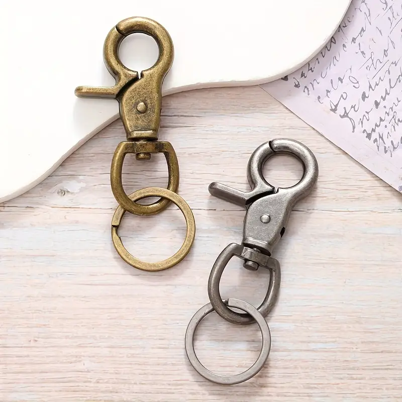 Vintage Simple Zinc Alloy Lobster Clasp Key Chain Ring For - Temu