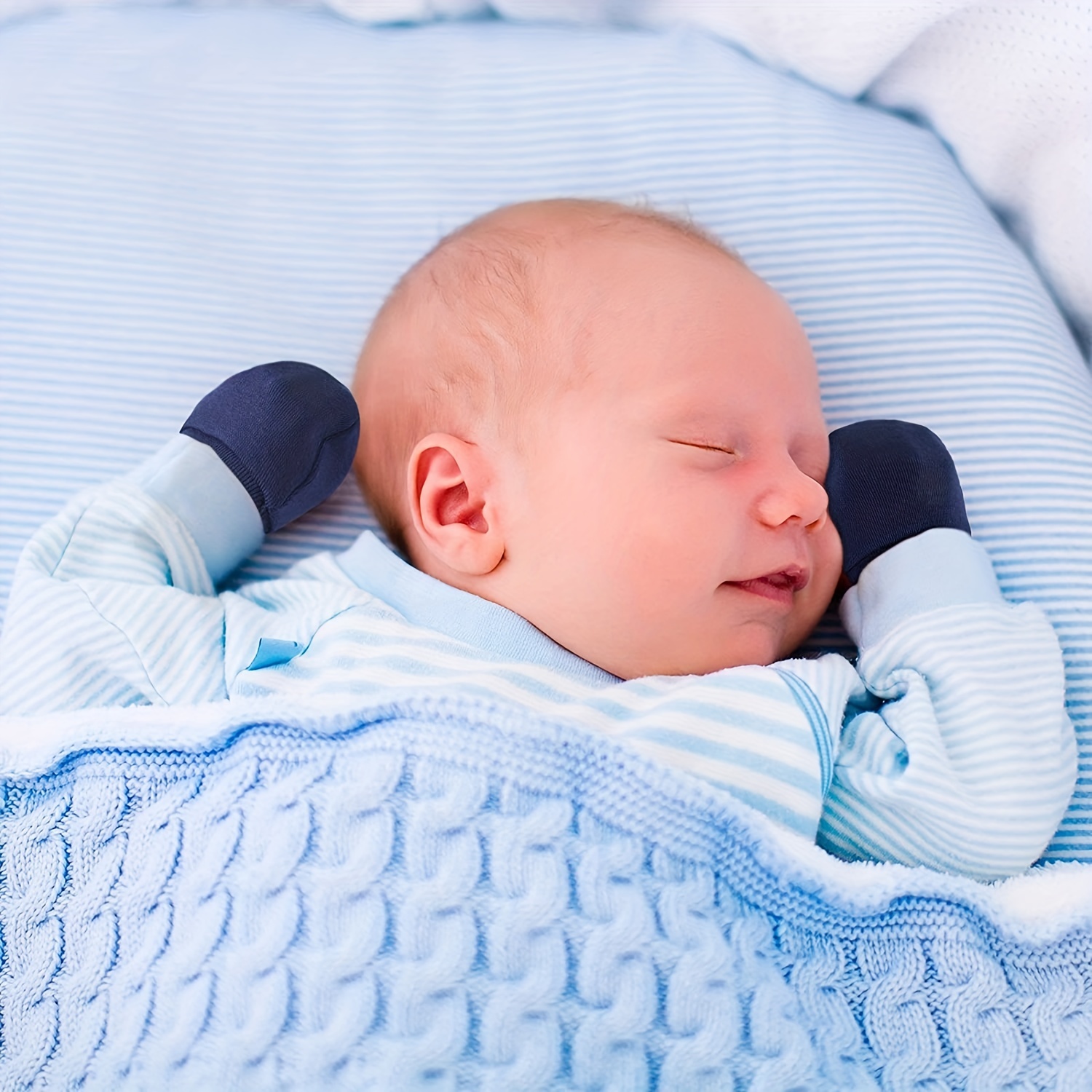 Manoplas para bebés recién nacidos, 100% algodón transpirable, guantes  ajustables para bebés y niñas