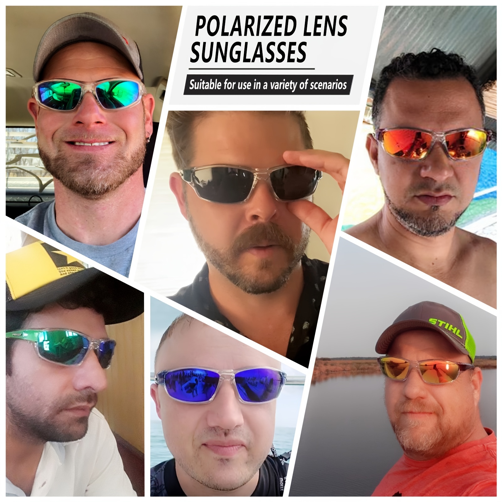 Kuguaok Polarized Sports Sunglasses Men Fashionable Driving - Temu Canada