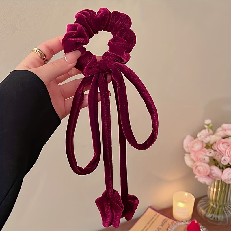 New Ribbon Silk Satin Bow Hair Tie Cute Girl Bowknot Large Intestine Hair  Ring Ponytail Elastic Hair Rope Hair Accessories - AliExpress