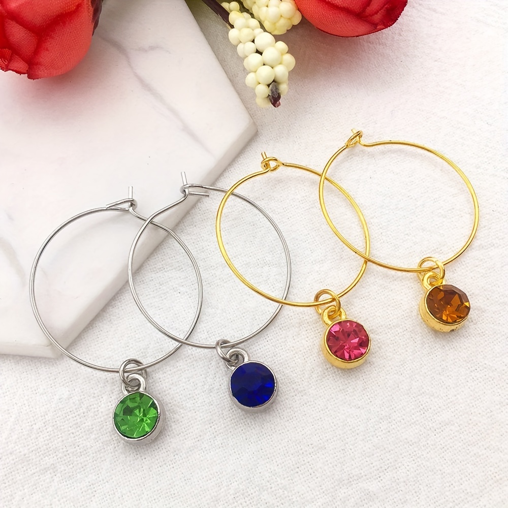 Crystal Birthstone Pendants With Open Jump Ring
