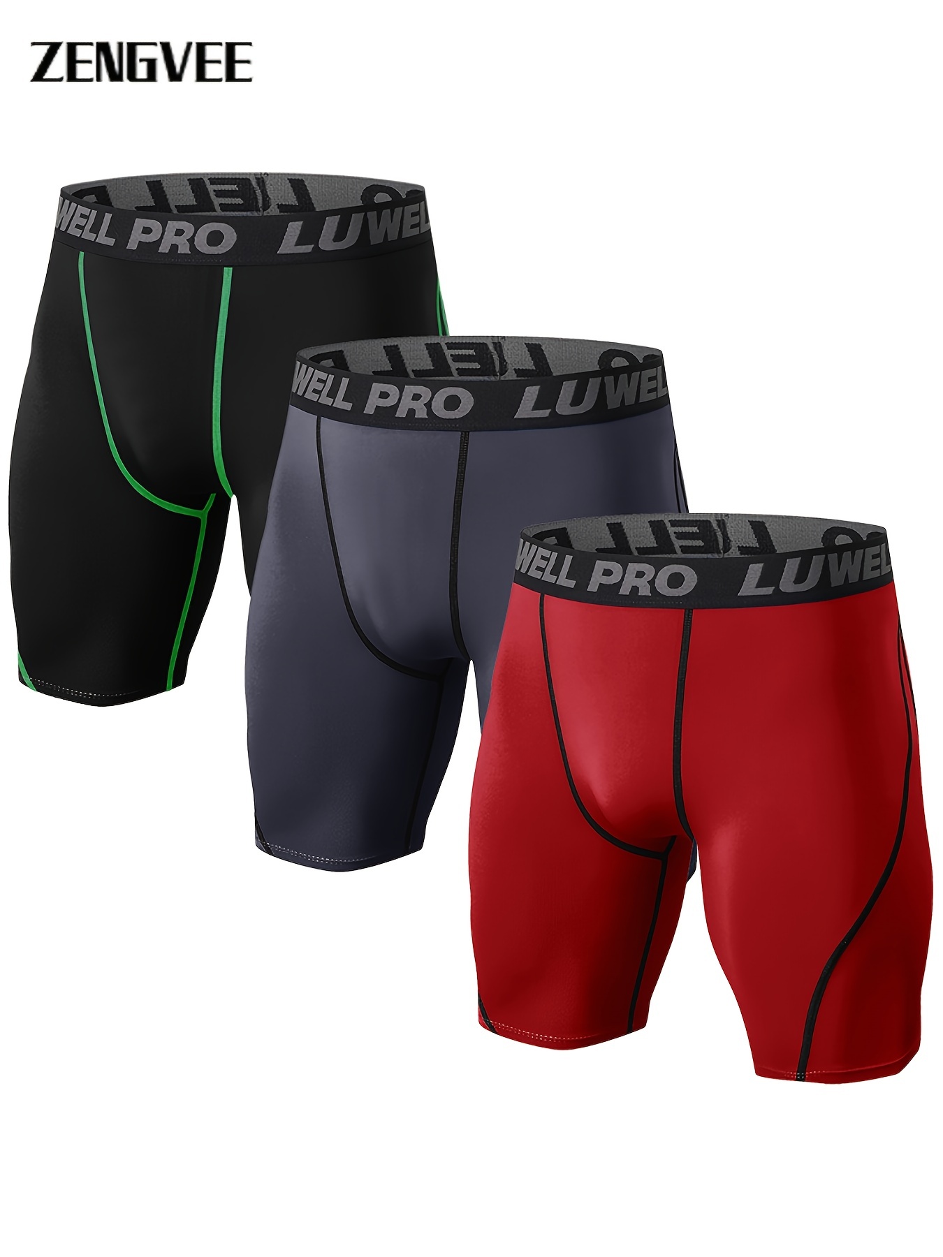 NELEUS Men's Performance Compression Shorts Athletic Workout Underwear 3  Pack,Black+Gray+Navy Blue,US Size XL 