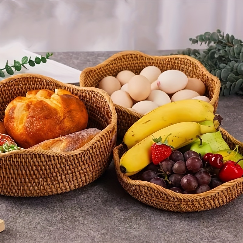  Poly-Wicker - Panera de ratán de polipropileno, cesta para pan,  supermercado, mesa tejida, alimentos, frutas, verduras, restaurante, cesta  para servir : Hogar y Cocina
