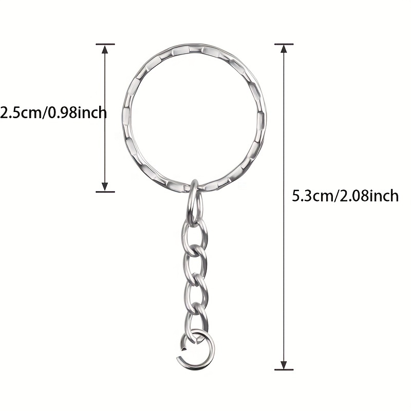 200pcs Keychain Rings Open Jump Split Rings Double Loops Circle Key Ring  Holder Connectors For Jewelry Making DIY Keychain Accessories Small Business