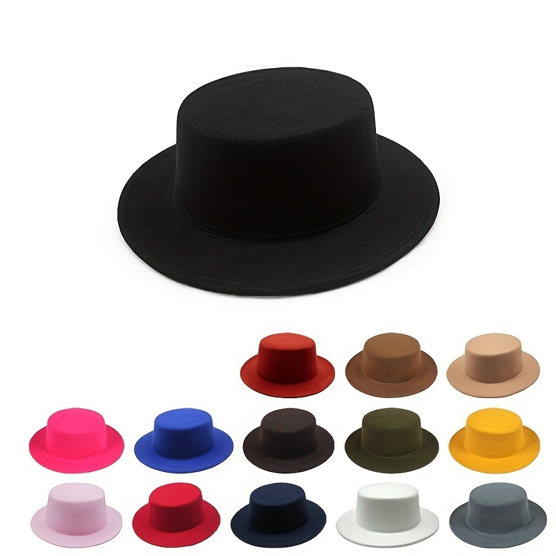 Sombrero fedora negro copa alta para hombre, sombrero fedora de fieltro  negro, sombrero fedora estilo western, sombrero fedora alto -  México