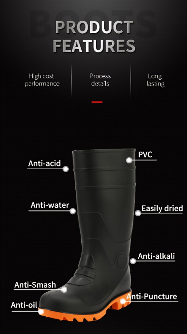 Rain Boots For Men Waterproof Anti Slipping Knee High Rubber Boots