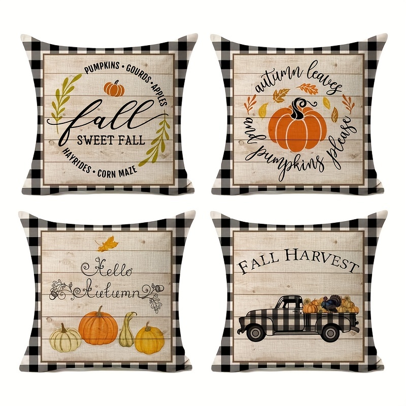 Fall Pillow Covers Pumpkin Maple Leaves Cushion Case Pumpkin Spice Hello  Pumpkin Throw Pillow Case Farmhouse Decorative Cushion Cover For Harvest  Thanksgiving, - Temu