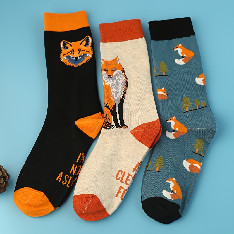 Men's Creative Cartoon Pattern Trendy Warm Crew Socks - Temu Bahrain