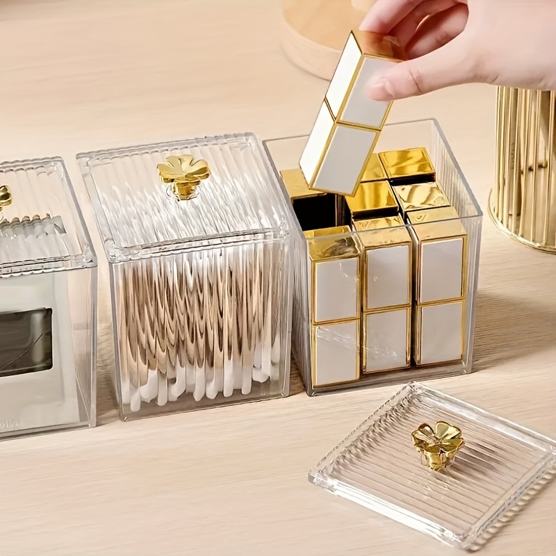 Clear Acrylic Cotton Swab Pads Holder
