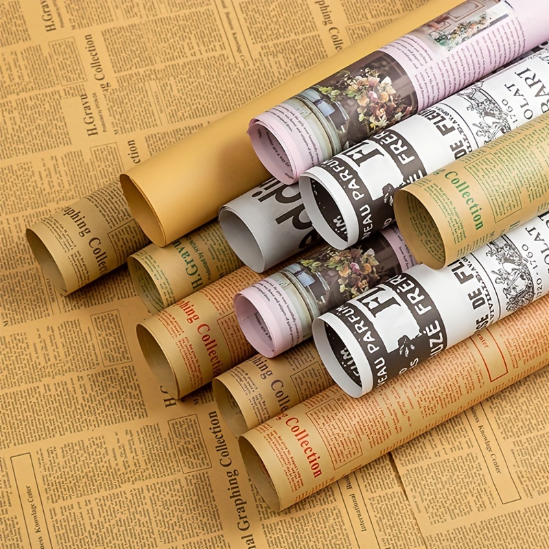 Waterproof Newpapers Double Sided Flower Wrapping Paper