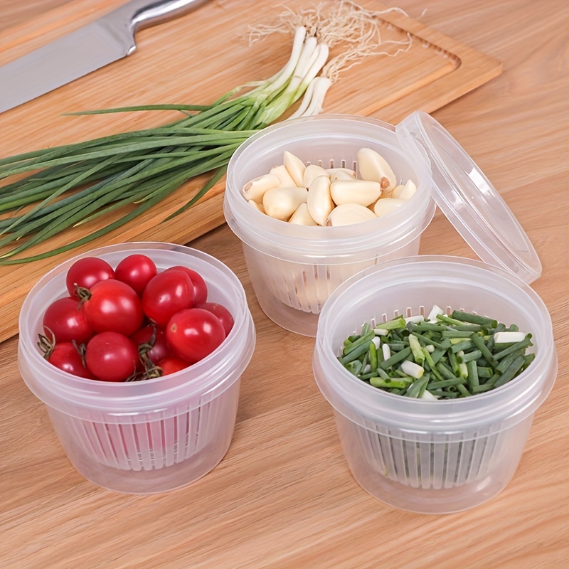 Food Drain Box Thickened Transparent Double layer Fresh - Temu