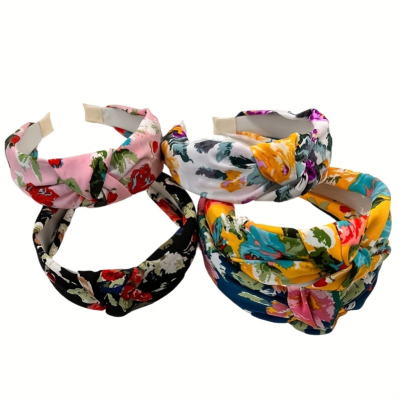 Flower Pattern Headband Wide Brim Hair Band For Women
