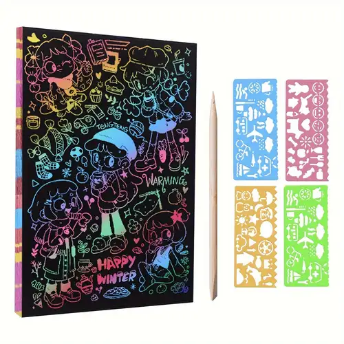 Rainbow Scratch Paper Note Diy Scratch off Art Color Drawing - Temu