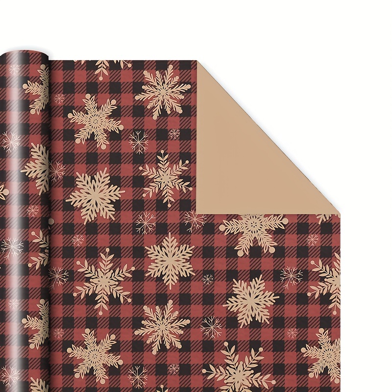 Christmas Snowflakes Pattern Brown Wrapping Paper