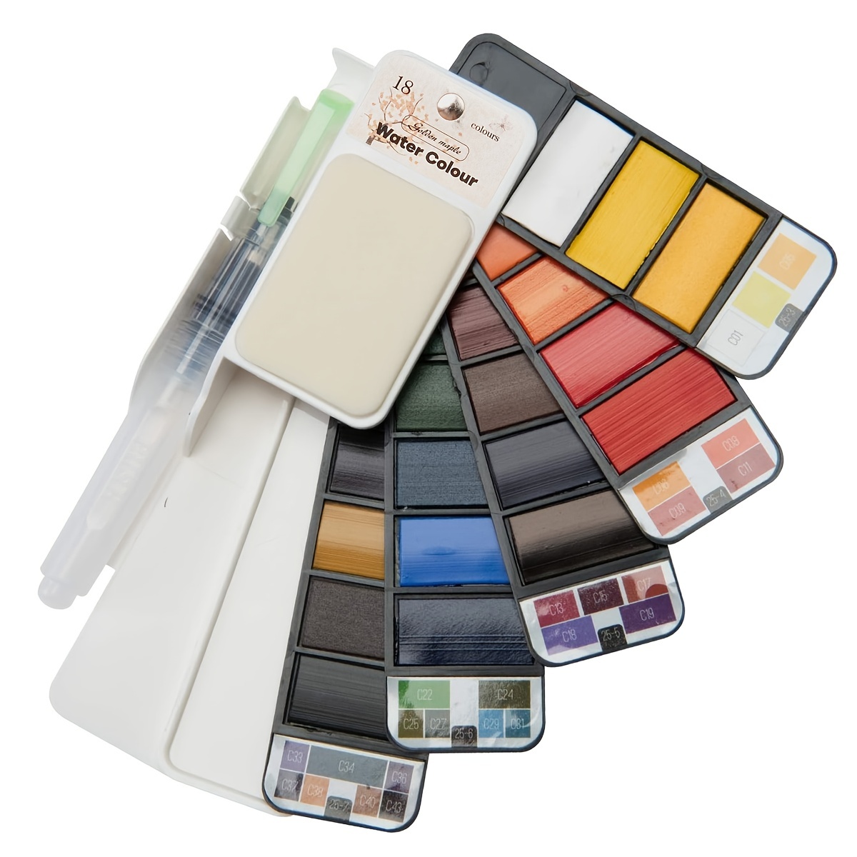 18 well Watercolor Palette Spill proof Color - Temu