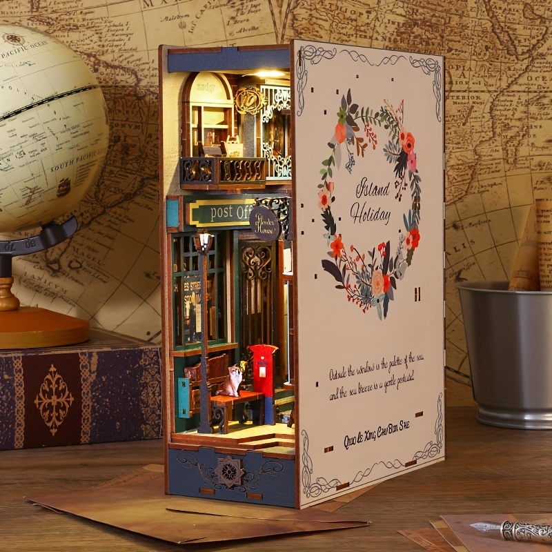 Diy Book Nook Kit Diy Miniature Dollhouse 3d Wooden Puzzle - Temu