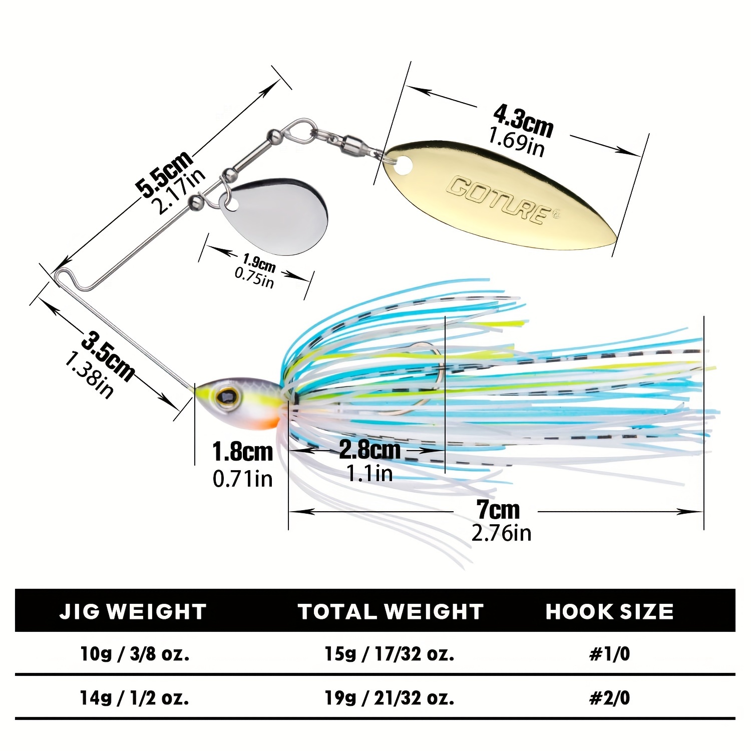 Buy JSHANMEI Fishing Spinnerbait Lures Kit, Hard Metal Spinner Bait Jig  Lures Buzzbait Swimbait for Pike Bass Trout Salmon Freshwater Saltwater  Fishing Online at desertcartOMAN