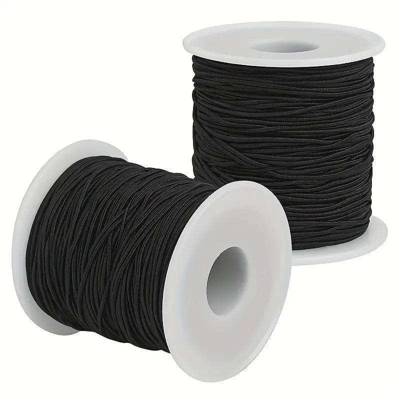 Elastic String For Bracelets Making Black Elastic Cord Total - Temu