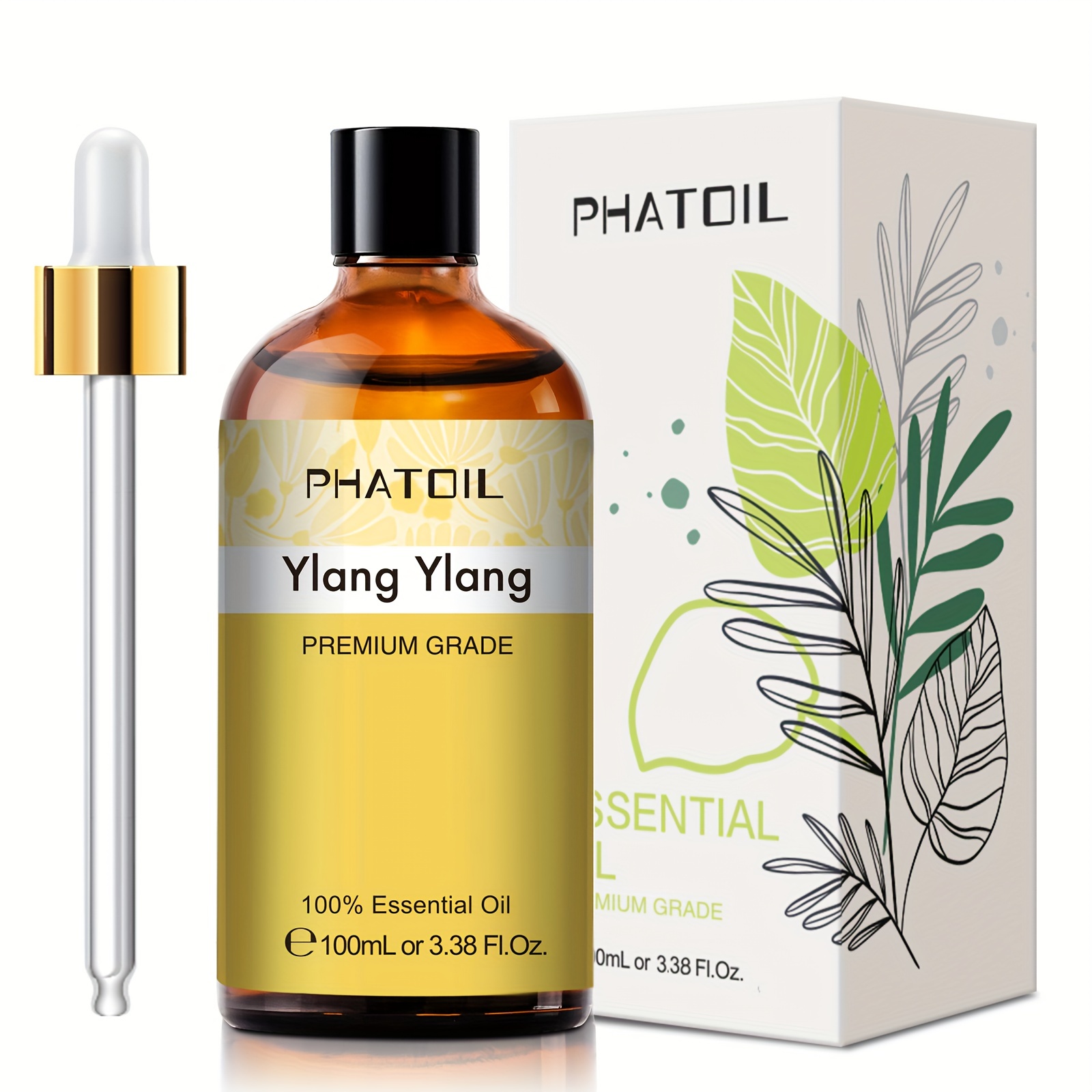 

1pc 100ml/3.38 Fl.oz Ylangylang Essential Oils For Diffusers, Humidifiers, Soap Making