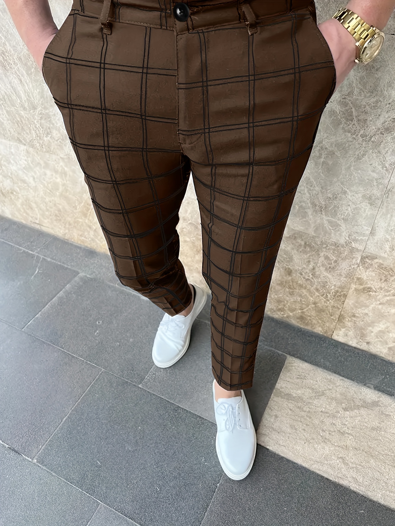 Mens Slim Fit Dress Pants  Men Plaid Pants Slim Fit  Formal Dress Pants  Men  New Men  Aliexpress