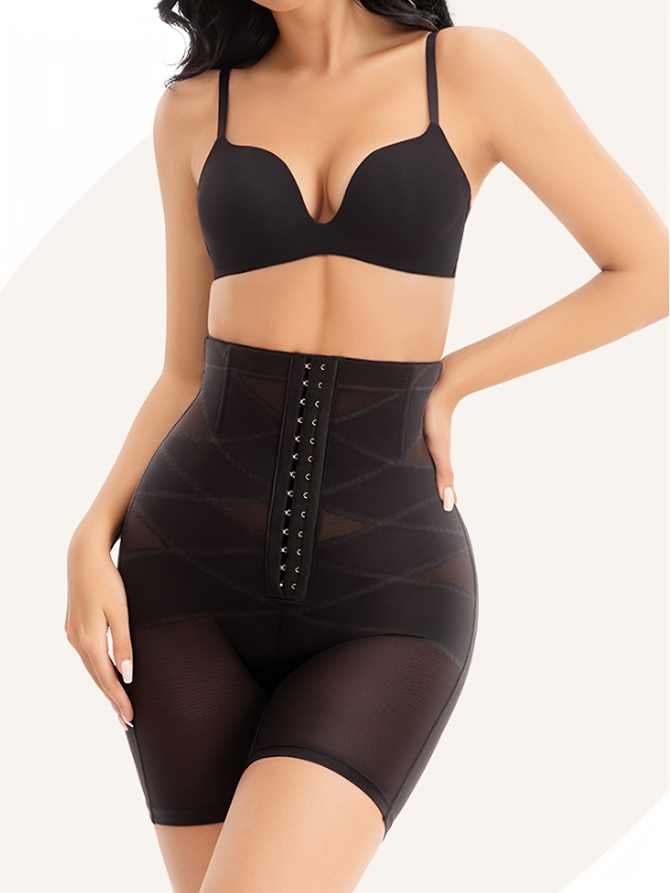 Cross Pattern Mesh Shaping Shorts High Waist Training - Temu