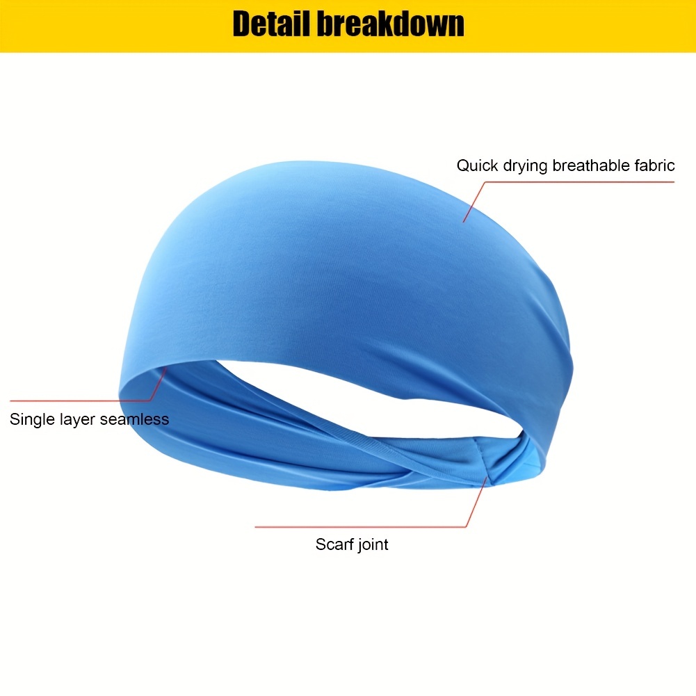 Breathable Elastic Headband Sweat Absorption for Women & Men