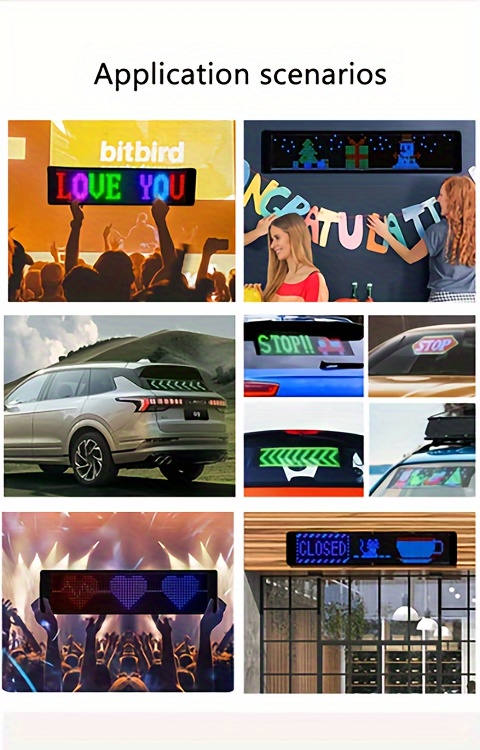 Panneau de signalisation LED flexible, message numérique, mobile, doux,  RVB, texte, matrice, technologie, écran publicitaire, course, affichage de  voiture