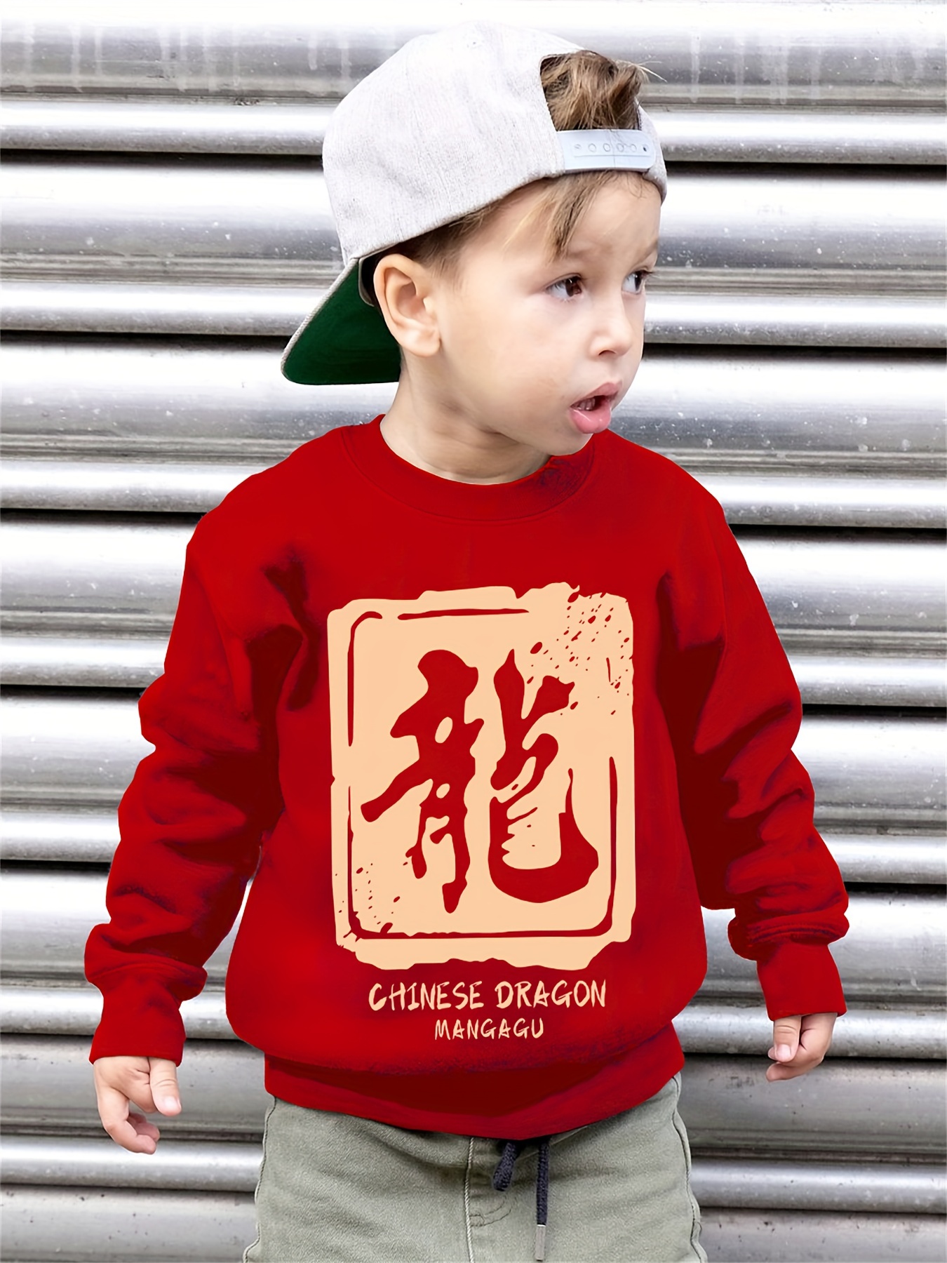 Happy New Year Chinese Style Pattern Print Fleece Sweatshirt - Temu Portugal