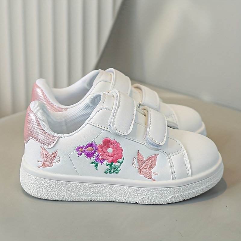 Zapatillas de Niña Flores Lona Blanco