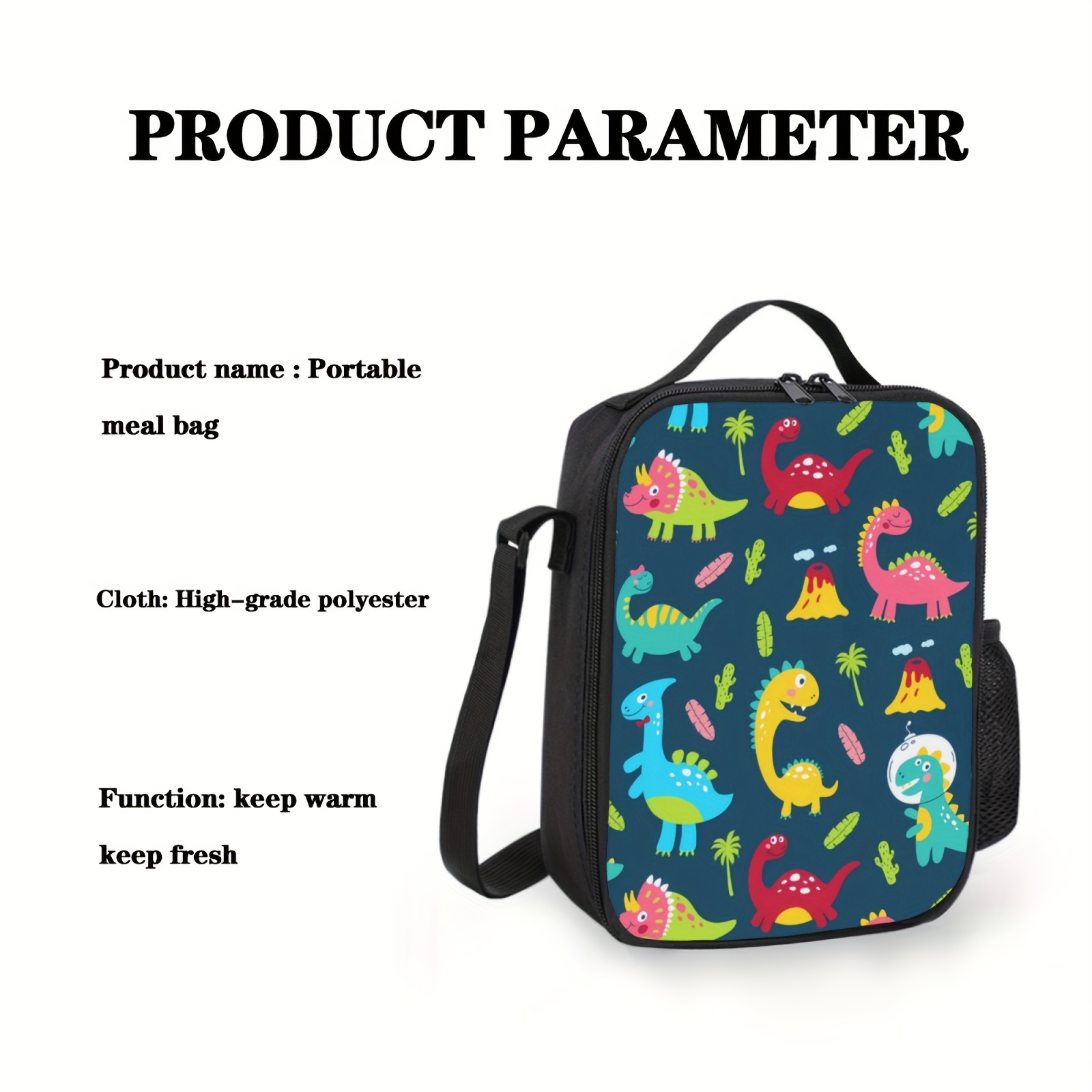 Lunch Bag Waterproof Durable Tote Lunch Box Bag For Work School Cartoon  Cute Dinosaur Lunch Box - Temu