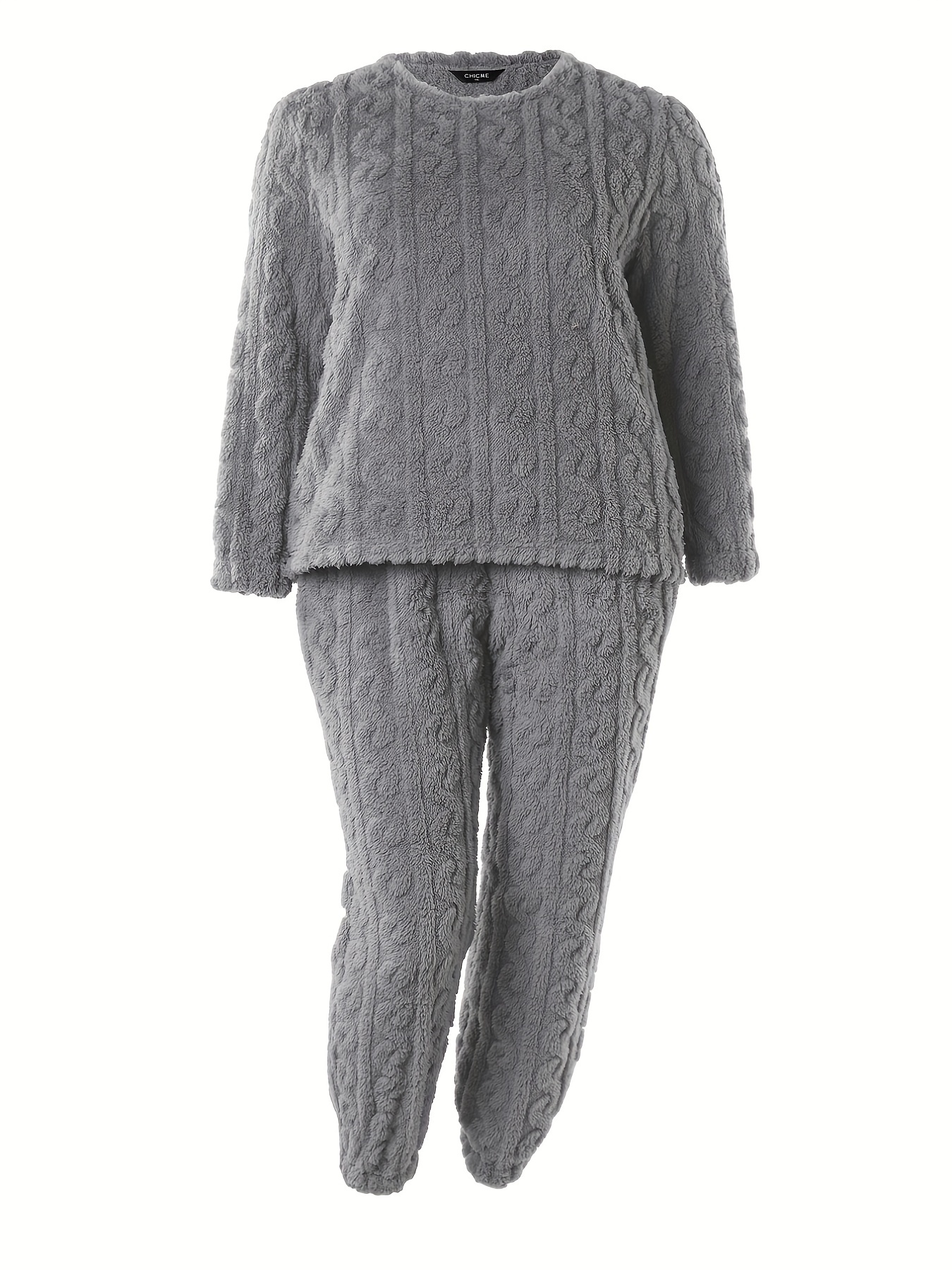 Renewold Women Pajamas Colored Math Geometry Sweatpants Long Sleeve Crew  Neck Loungewear Casual Home Life Nightwear Set Size XL