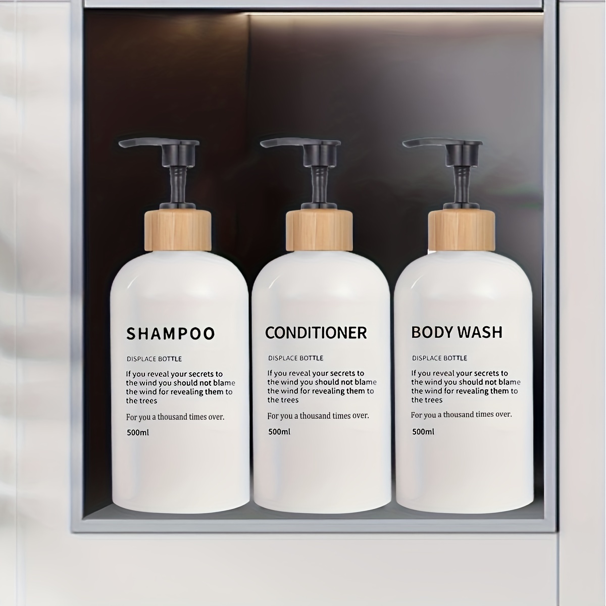 Pump Bottles, 6 x Empty Shampoo Bottles, Shower Spender Bottles for Lotion,  Shampoo and Soap Refill