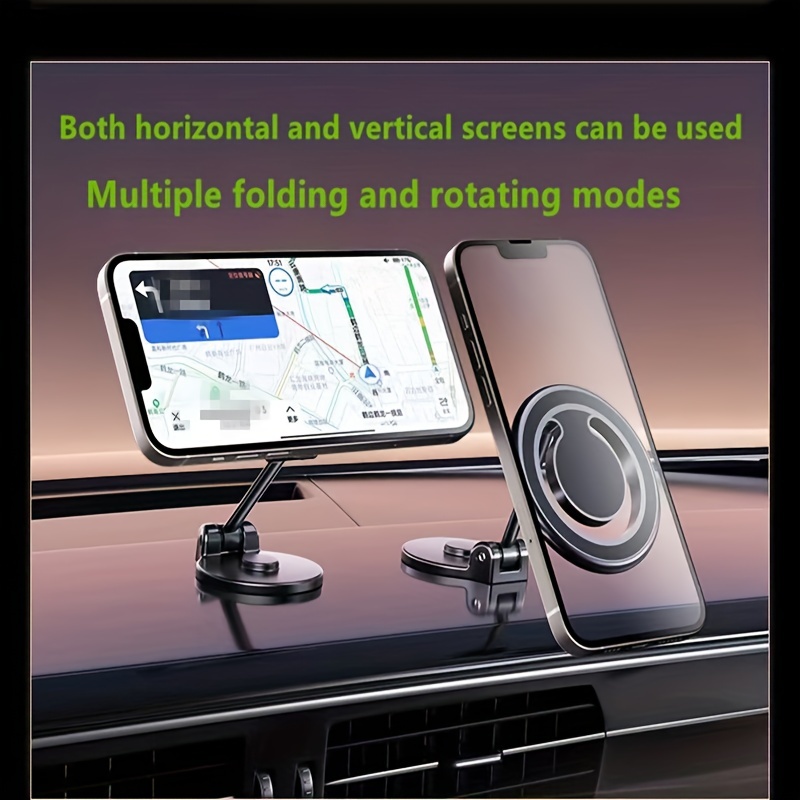 Telefonhalterung Auto Universal 360 Pro, magnetische Saugtelefonhalterung  Ganzmetall-Autonavigationshalterung faltbare Autohalterung