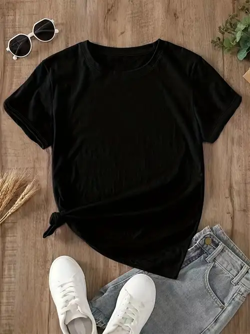 Camiseta Básica Negra Dama. GENERICO