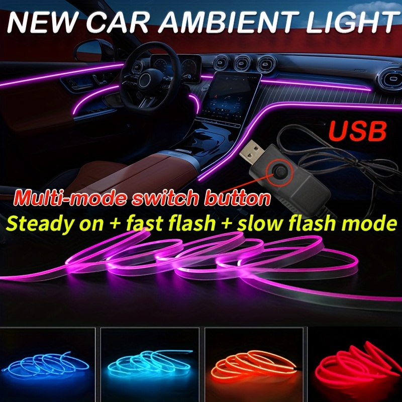 Car Innenraumbeleuchtung mit Fernbedienung 48 LED-Streifenleuchten mit USB-Anschluss  RGB-Unter-Dash-Fußraum-Neonbeleuchtungs-Kit 12V - Temu Austria