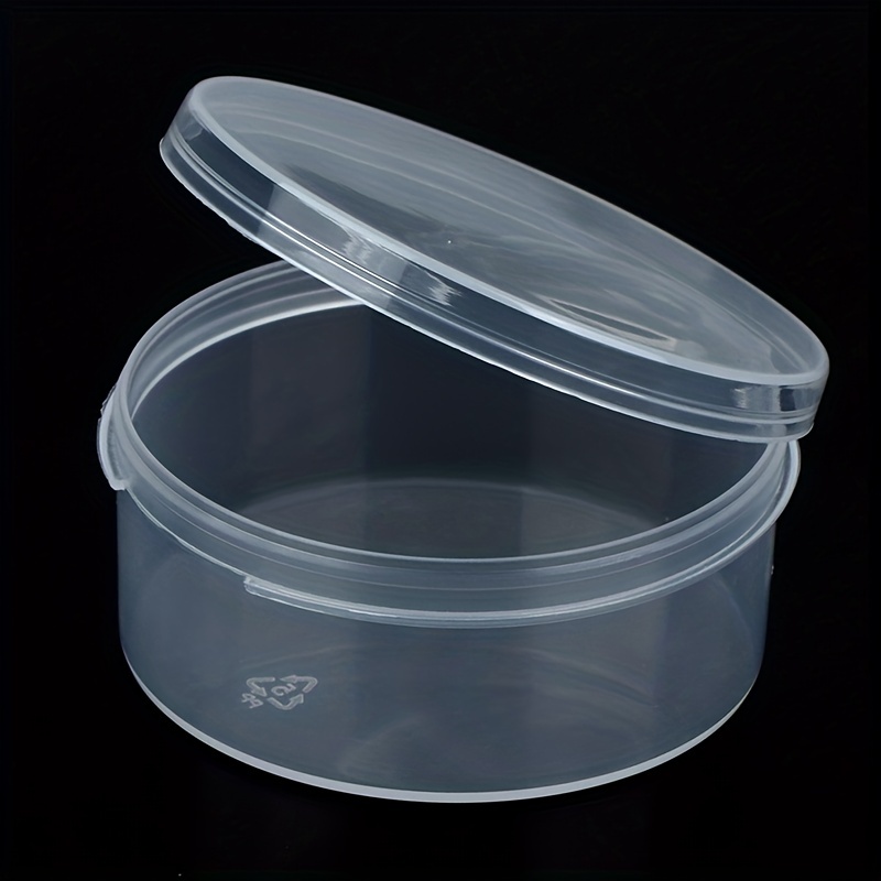 Round Clear Plastic Container, Simple Empty Storage Box, Plastic