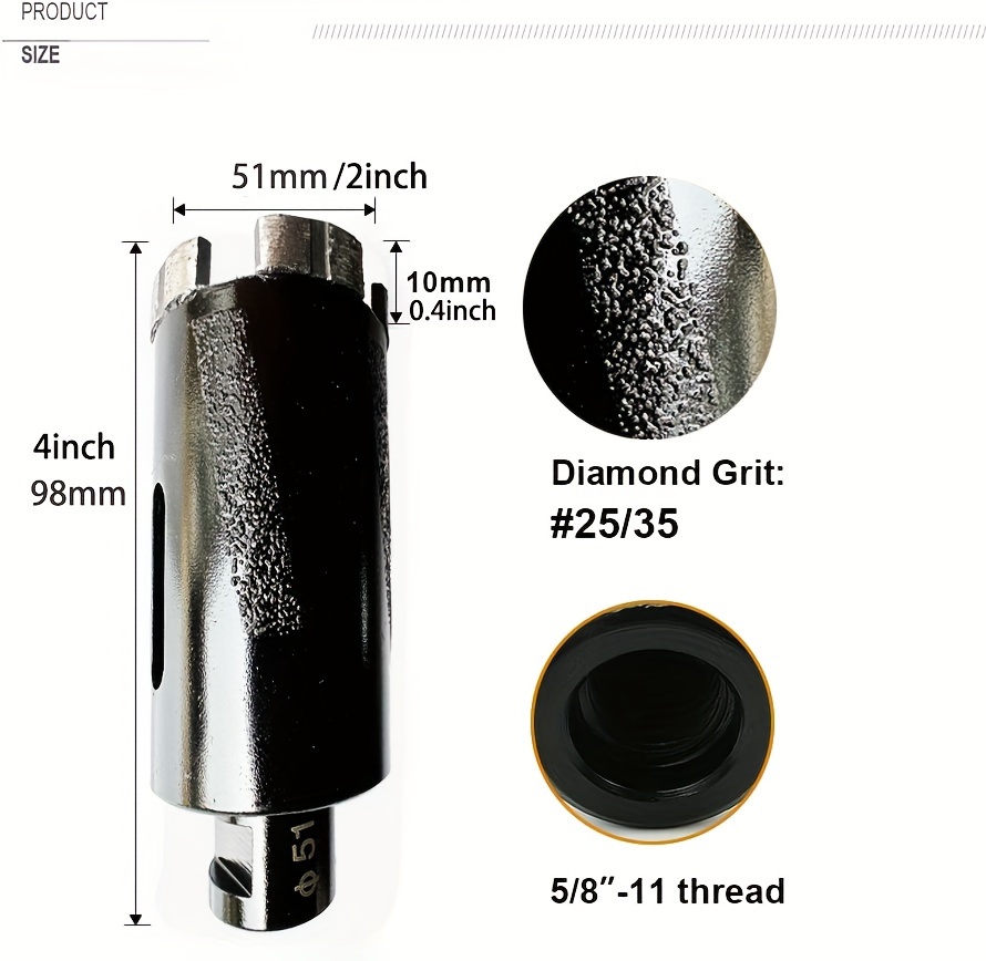 Vortex Diamond Vcb 4-1/2 inch Wet Concrete Diamond Core Drill Bit for Concrete Stone Granite Marble (4.5)
