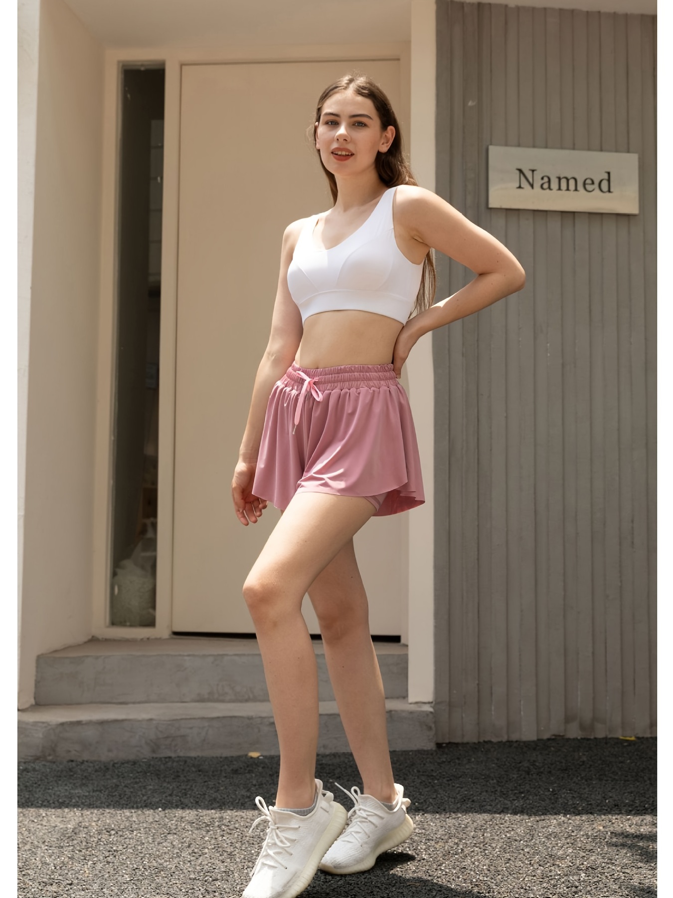 Flowy Workout Shorts Womens Gym Yoga Athletic Running Teen Girls Skort  Spandex Skirt Cute
