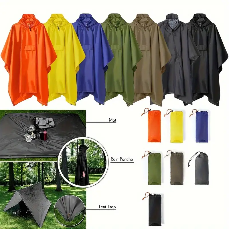 outdoor backpack rain cover rain coat protection cycling rain jacket rain poncho hood hiking waterproof outdoor details 0