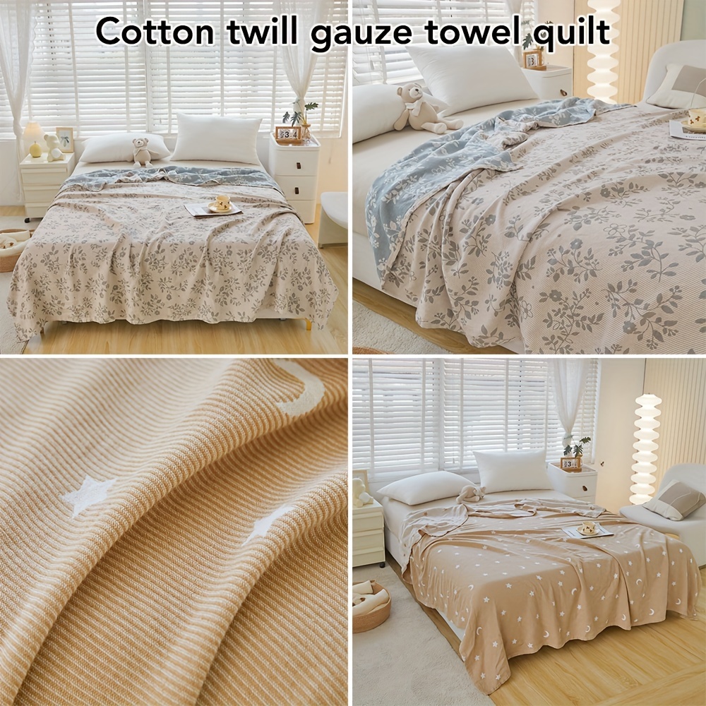 1pc cotton twill gauze summer quilt four seasons quilt throw blanket towel quilt for bedroom sofa air conditioning room