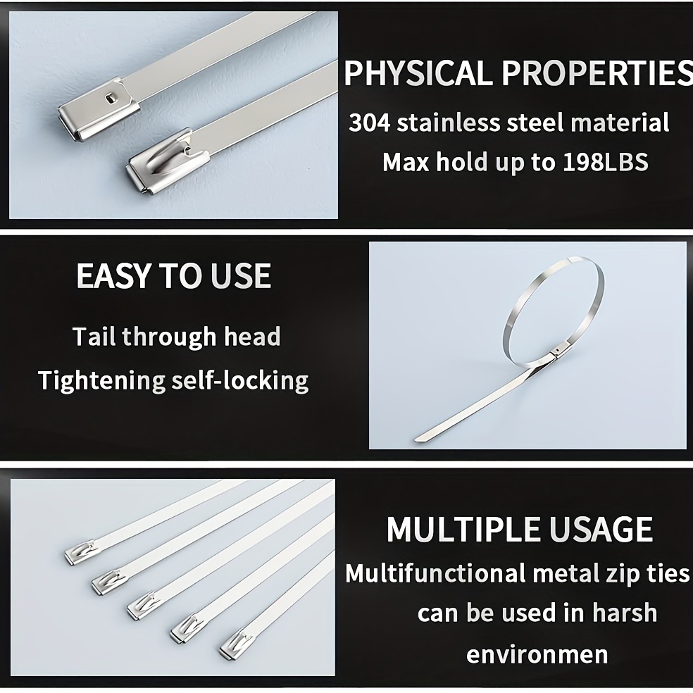 10 Stück Metall Zip Bindungen 11 8 Zoll Stahl Schwerlast - Temu