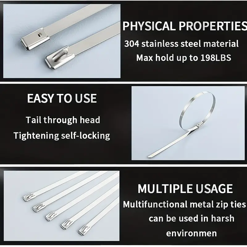 10 Stück Metall Zip Bindungen 11 8 Zoll Stahl Schwerlast - Temu