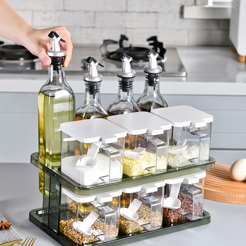 Kitchen Seasoning Bottle, Oil Bottle, For Salt Container Spices Storage  Organizer, Spices And Seasonings Bottle, Seasoning Containers Glass  Seasonings Container Set - Temu