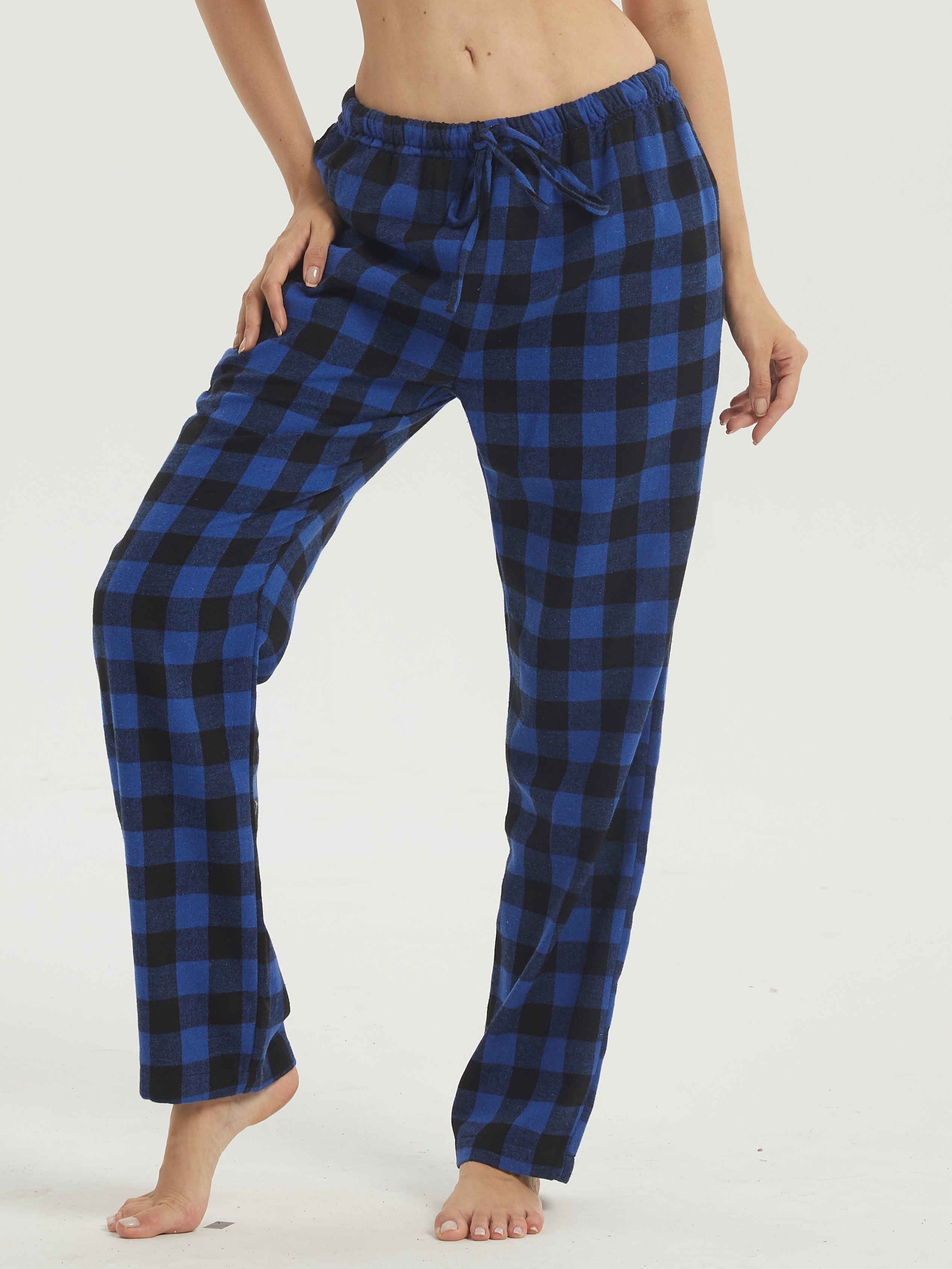 Plaid Print Pajamas Pants Soft Comfy Drawstring Lounge Pants - Temu