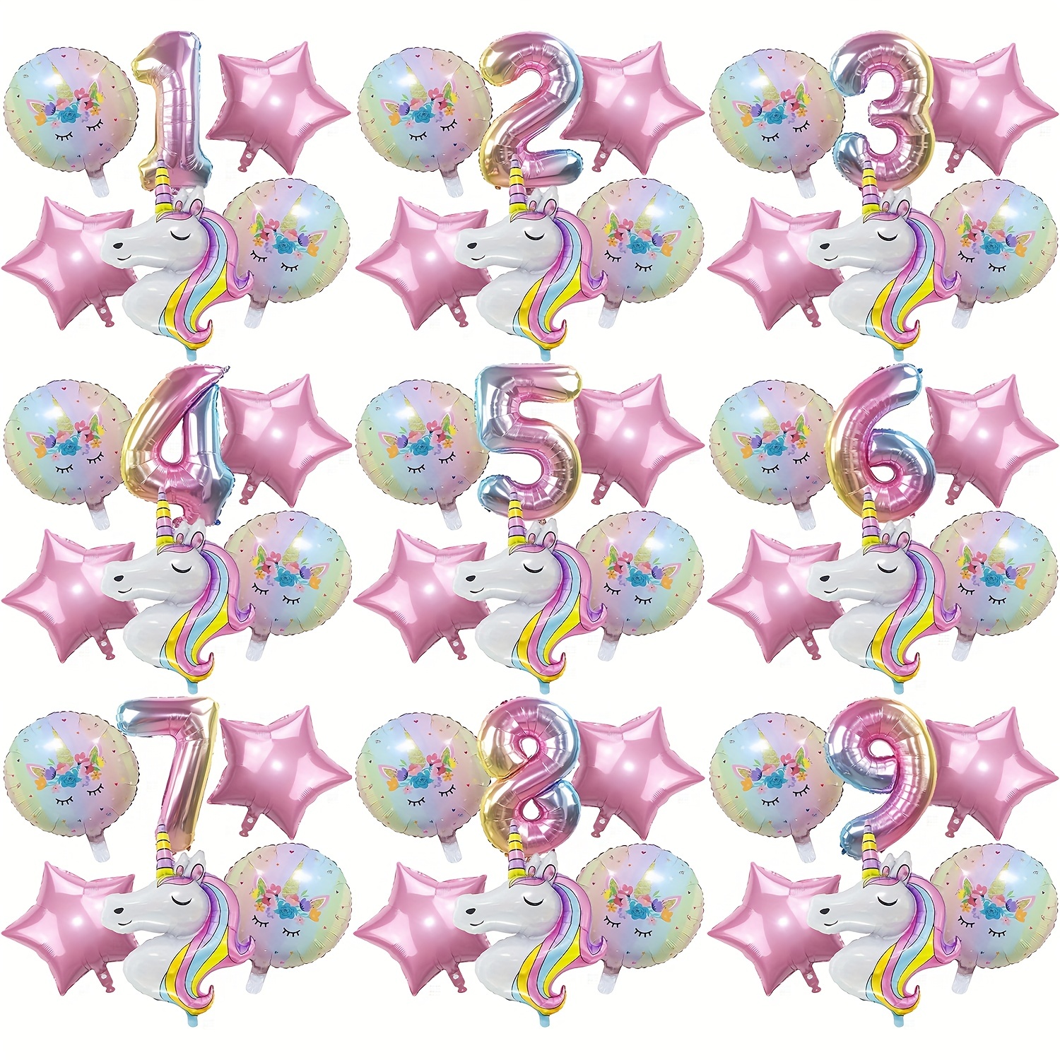 147Pcs Unicorn Birthday Balloons Arch Garland Kit Banner di buon compleanno  per ragazze Unicorn decorazioni per