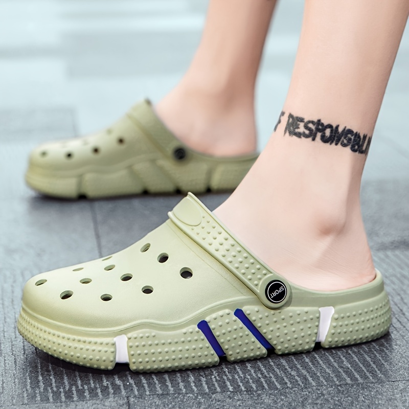 New Trendy for Men's summer crocs flip flops beach non-slip soft-soled  slippers