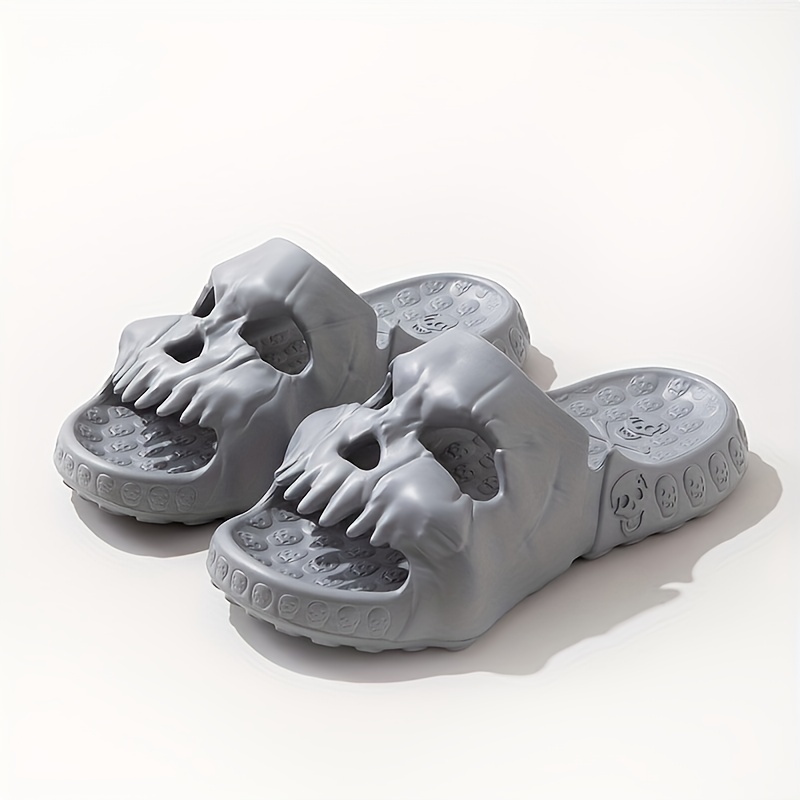 mens skull slides edgy metallic eva slippers skull - Temu Mexico display picture 1